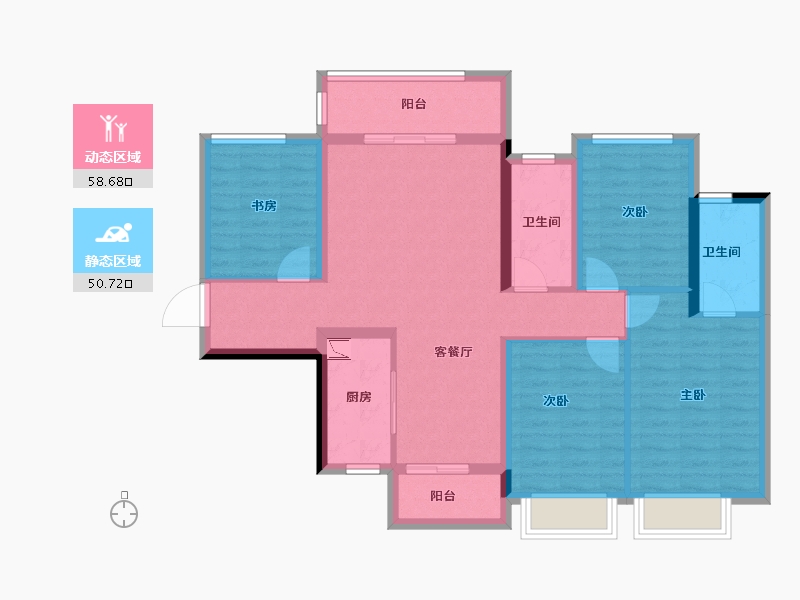 广西壮族自治区-柳州市-融创金成九阙府-97.02-户型库-动静分区