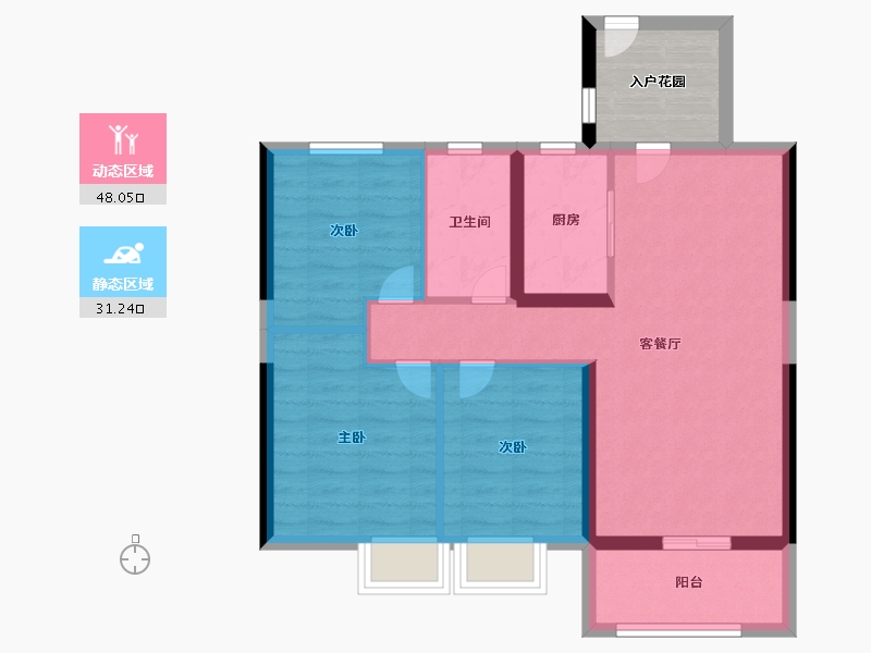 安徽省-芜湖市-华强江山府-75.99-户型库-动静分区