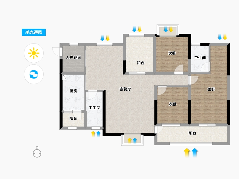 广东省-清远市-珠江景悦府-114.19-户型库-采光通风