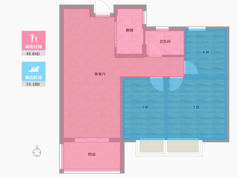 河南省-三门峡市-阳光里-69.22-户型库-动静分区