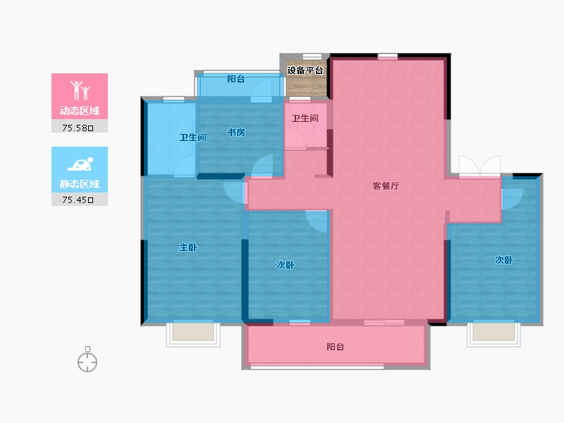 浙江省-宁波市-江汇城-139.00-户型库-动静分区