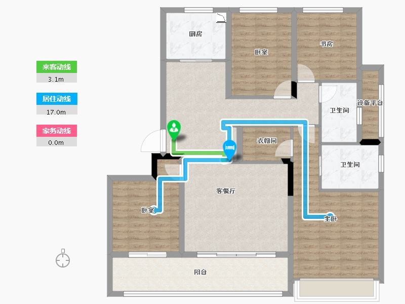 浙江省-绍兴市-臻越院-123.64-户型库-动静线