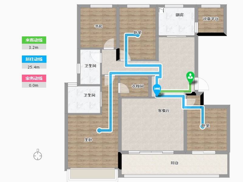 浙江省-绍兴市-臻越院-125.24-户型库-动静线