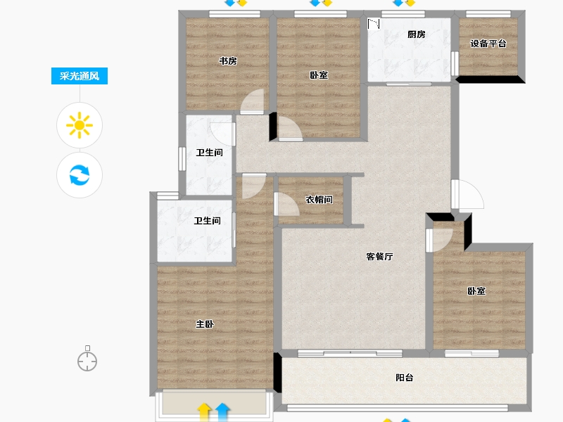 浙江省-绍兴市-臻越院-125.24-户型库-采光通风