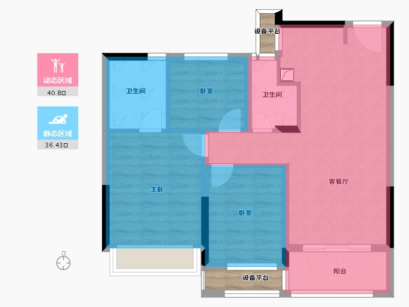 浙江省-绍兴市-柏丽湾-71.39-户型库-动静分区