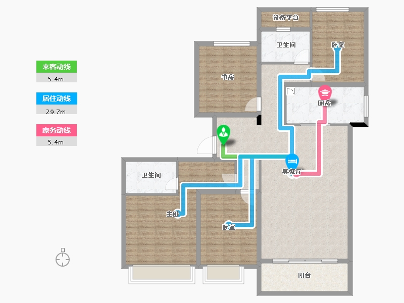 浙江省-绍兴市-臻越院-137.06-户型库-动静线