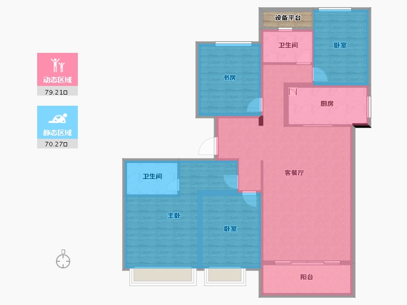 浙江省-绍兴市-臻越院-137.06-户型库-动静分区