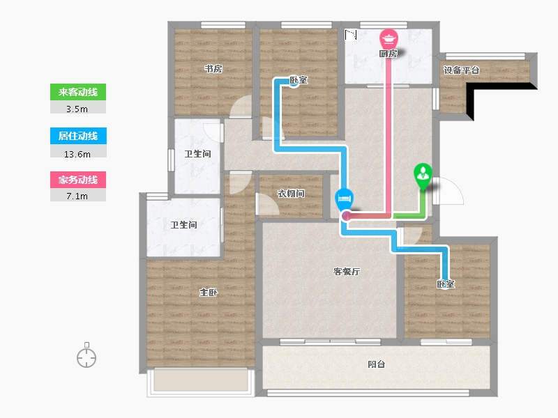 浙江省-绍兴市-臻越院-126.35-户型库-动静线