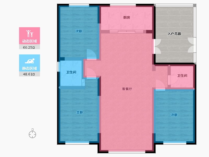 黑龙江省-齐齐哈尔市-云起溪上-111.85-户型库-动静分区