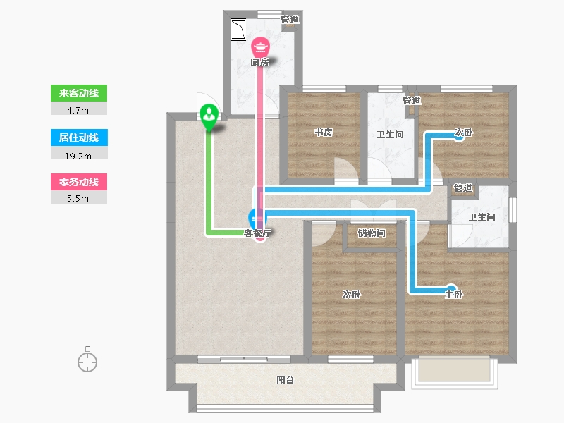 山西省-太原市-华侨城・天鹅堡-97.32-户型库-动静线