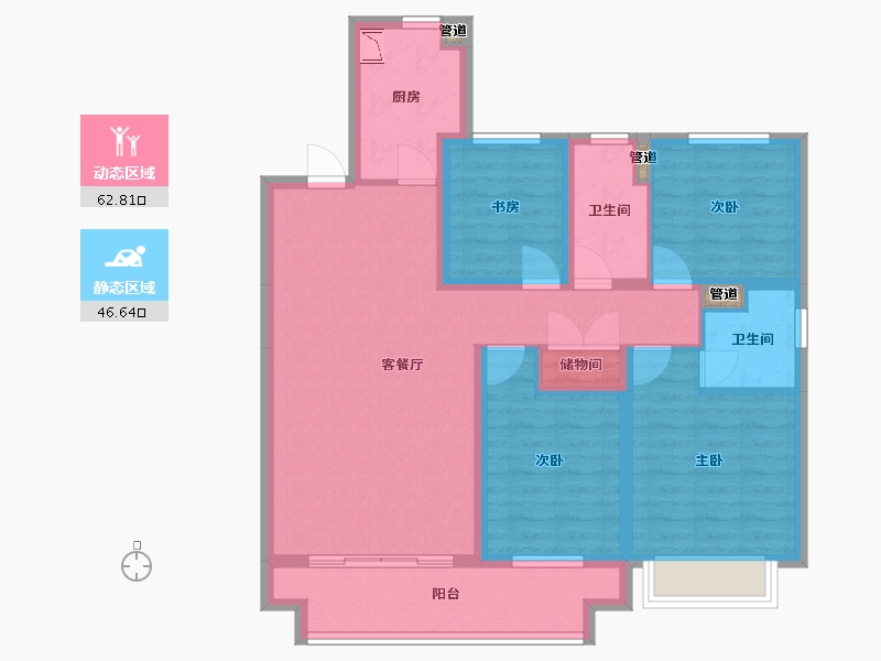 山西省-太原市-华侨城・天鹅堡-97.32-户型库-动静分区