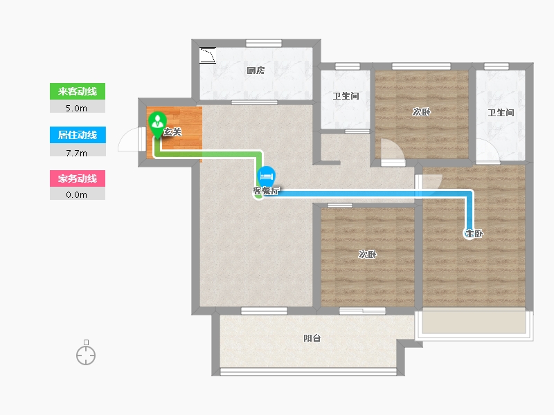 河南省-洛阳市-旭辉・时代天际-90.41-户型库-动静线