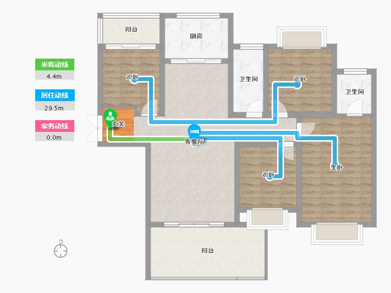 湖南省-邵阳市-乾道桃源府-111.59-户型库-动静线