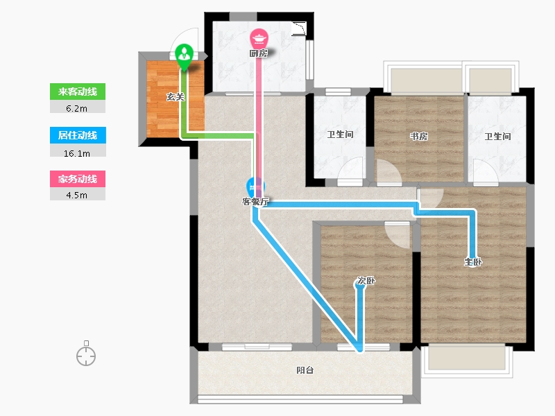 江苏省-南京市-玄武・映-95.20-户型库-动静线