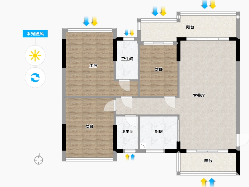 广东省-江门市-新福豪庭-108.97-户型库-采光通风