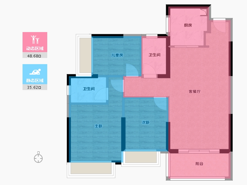 广东省-清远市-海伦湾-75.26-户型库-动静分区