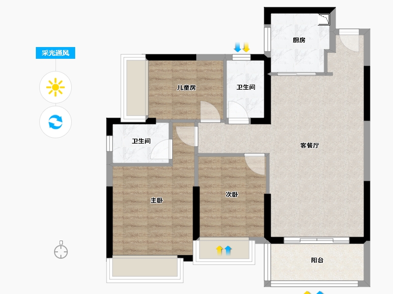 广东省-清远市-海伦湾-75.26-户型库-采光通风