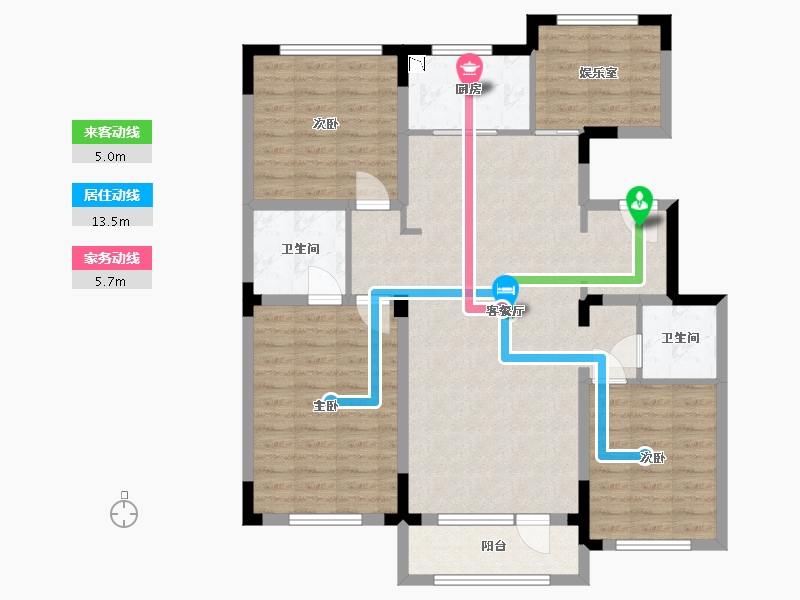 吉林省-吉林市-凤凰河山郡-106.70-户型库-动静线