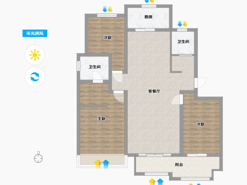 山东省-泰安市-硕园经典-99.35-户型库-采光通风