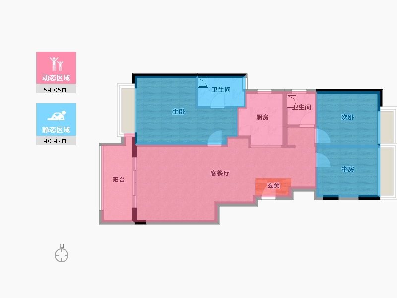 四川省-成都市-万科润园-84.56-户型库-动静分区