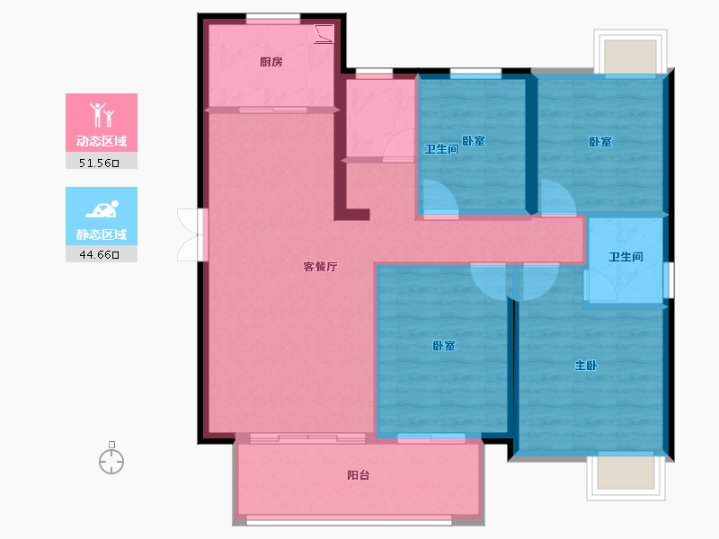 福建省-宁德市-中建锦绣里-86.40-户型库-动静分区