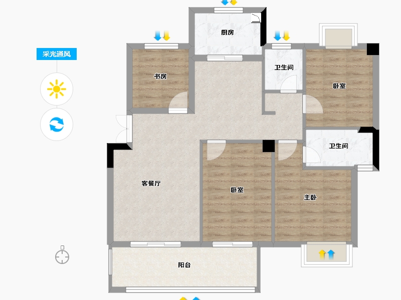 福建省-宁德市-中建锦绣里-92.15-户型库-采光通风