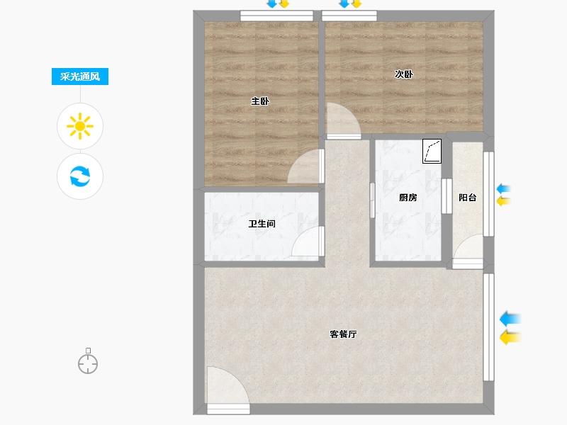 甘肃省-庆阳市-庆阳金融中心SOHO公馆-52.70-户型库-采光通风