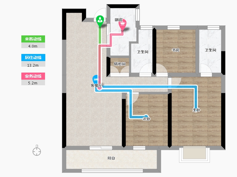 江西省-赣州市-保利嘉福心语-84.98-户型库-动静线