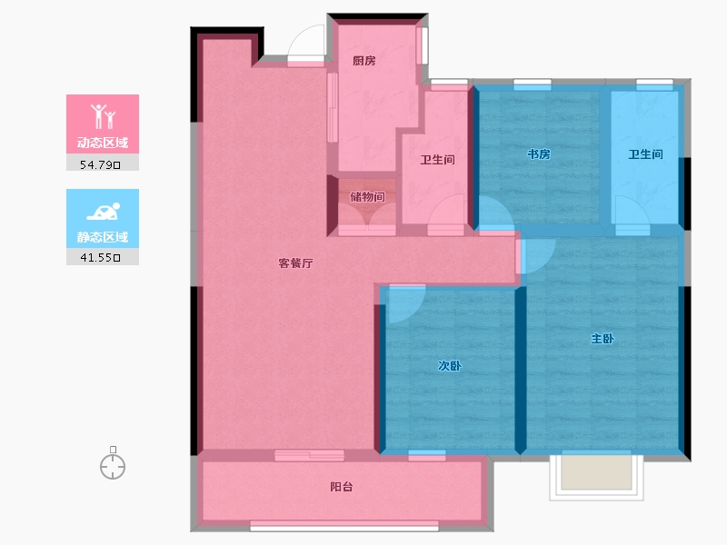 江西省-赣州市-保利嘉福心语-84.98-户型库-动静分区