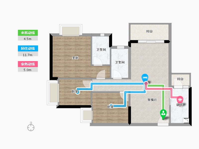 贵州省-遵义市-富力・悦禧花园-78.76-户型库-动静线