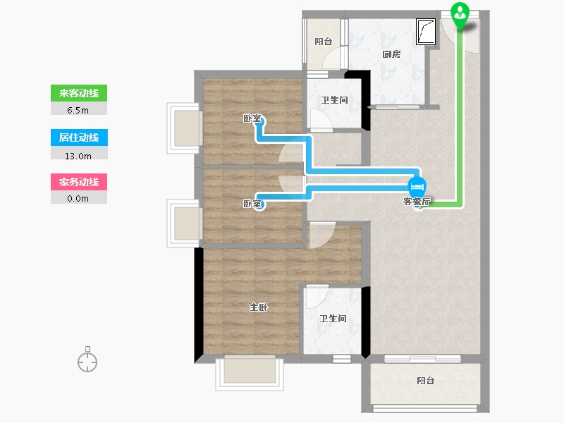 贵州省-遵义市-富力・悦禧花园-79.82-户型库-动静线