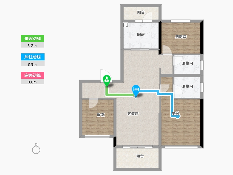 河南省-周口市-碧桂园星荟-100.09-户型库-动静线