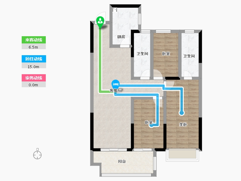 河南省-周口市-太康建业幸福里东望-92.35-户型库-动静线