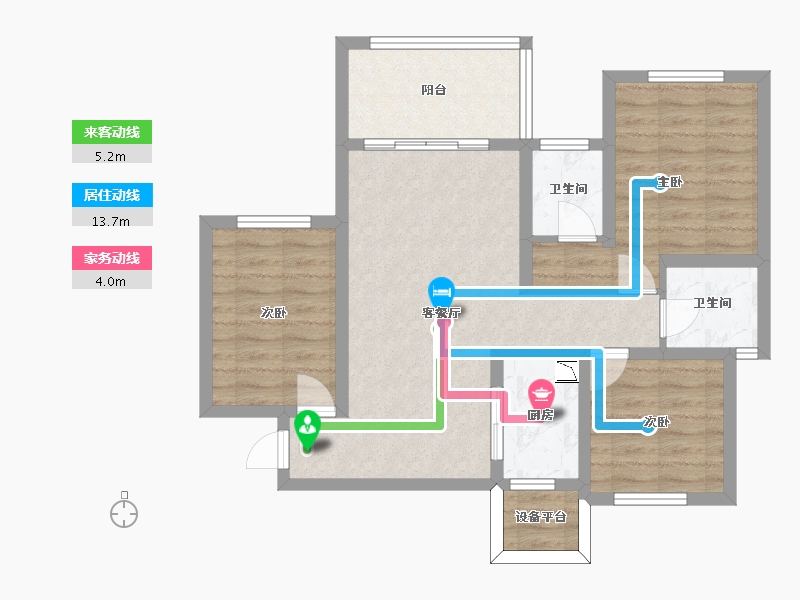 湖南省-常德市-阳光首府-76.64-户型库-动静线