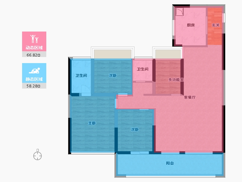 江苏省-苏州市-美的云筑-112.00-户型库-动静分区