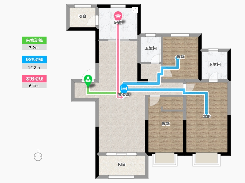 陕西省-咸阳市-中建・昆明澜庭-103.57-户型库-动静线