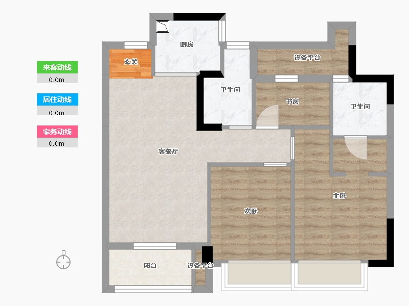 浙江省-杭州市-时代公馆-70.16-户型库-动静线