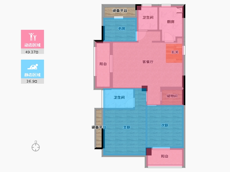 浙江省-杭州市-时代公馆-79.97-户型库-动静分区