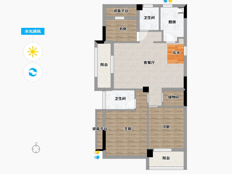 浙江省-杭州市-时代公馆-79.97-户型库-采光通风