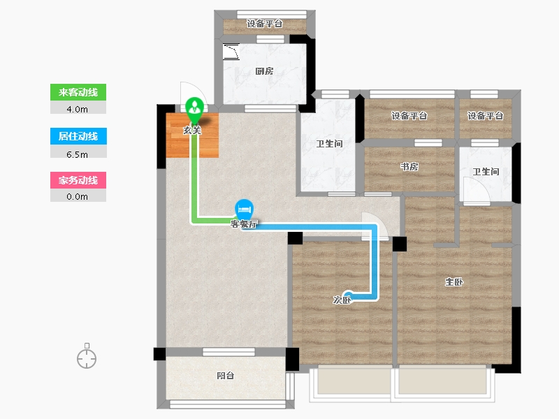 浙江省-杭州市-时代公馆-78.60-户型库-动静线