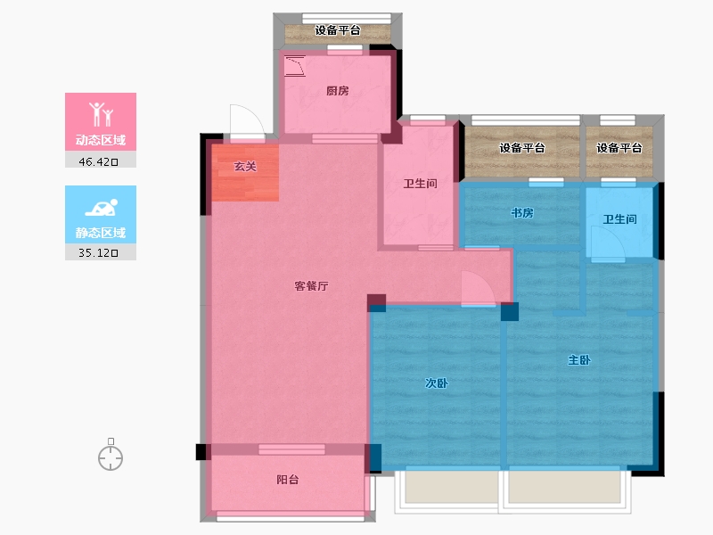 浙江省-杭州市-时代公馆-78.60-户型库-动静分区