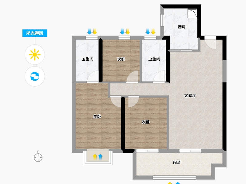 湖北省-襄阳市-华侨城-82.11-户型库-采光通风