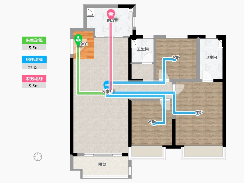 山东省-潍坊市-金科礼悦东方-100.27-户型库-动静线