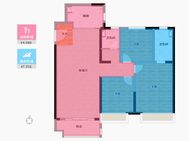 山东省-潍坊市-金科礼悦东方-100.27-户型库-动静分区