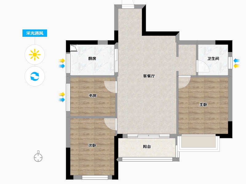 福建省-厦门市-万科金域缇香-69.00-户型库-采光通风