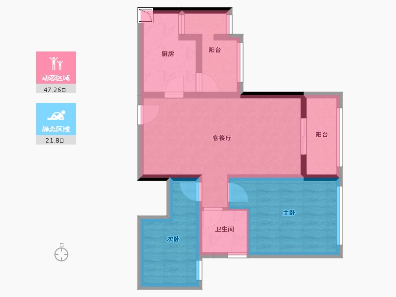 广东省-深圳市-碧桂园观麓花园-59.87-户型库-动静分区