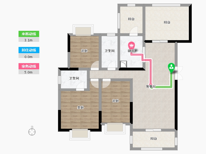 云南省-曲靖市-凤凰嘉园-111.34-户型库-动静线