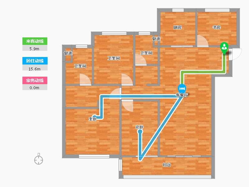 河南省-郑州市-融创城开中原宸院二期2,3,4,6,7,8号楼141m²-112.80-户型库-动静线