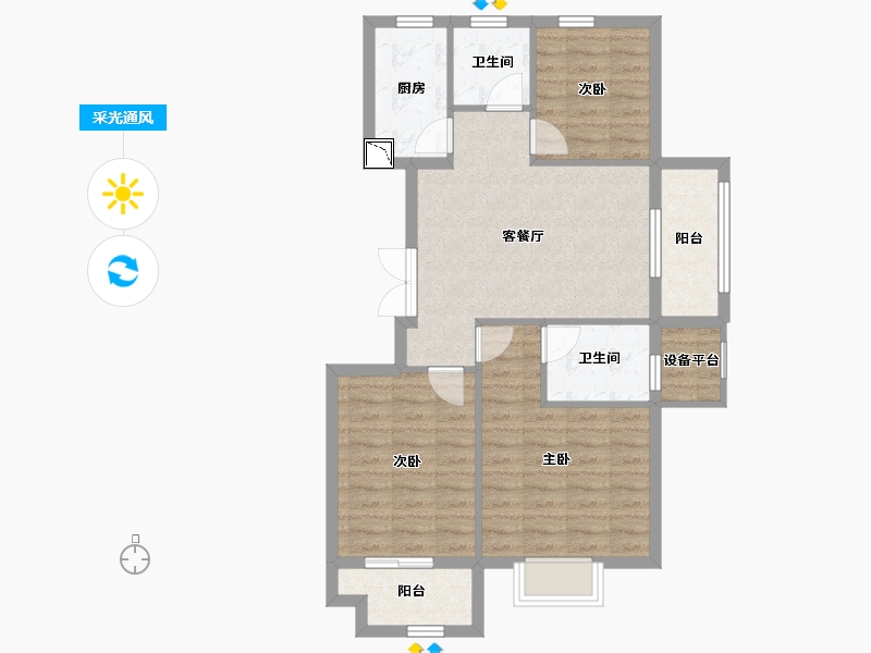 浙江省-金华市-商城嘉美广场-77.51-户型库-采光通风