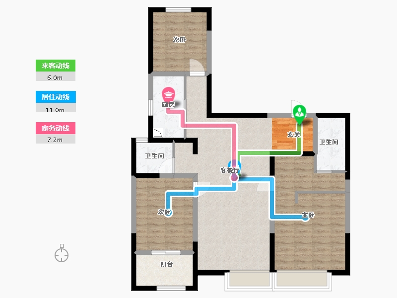 河南省-郑州市-融创�m园-100.80-户型库-动静线